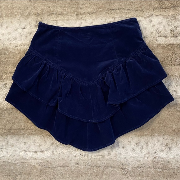 MOTHER💕The Ruffle Mini Skirt in Bet Blueprint Size 28 - Picture 10 of 15